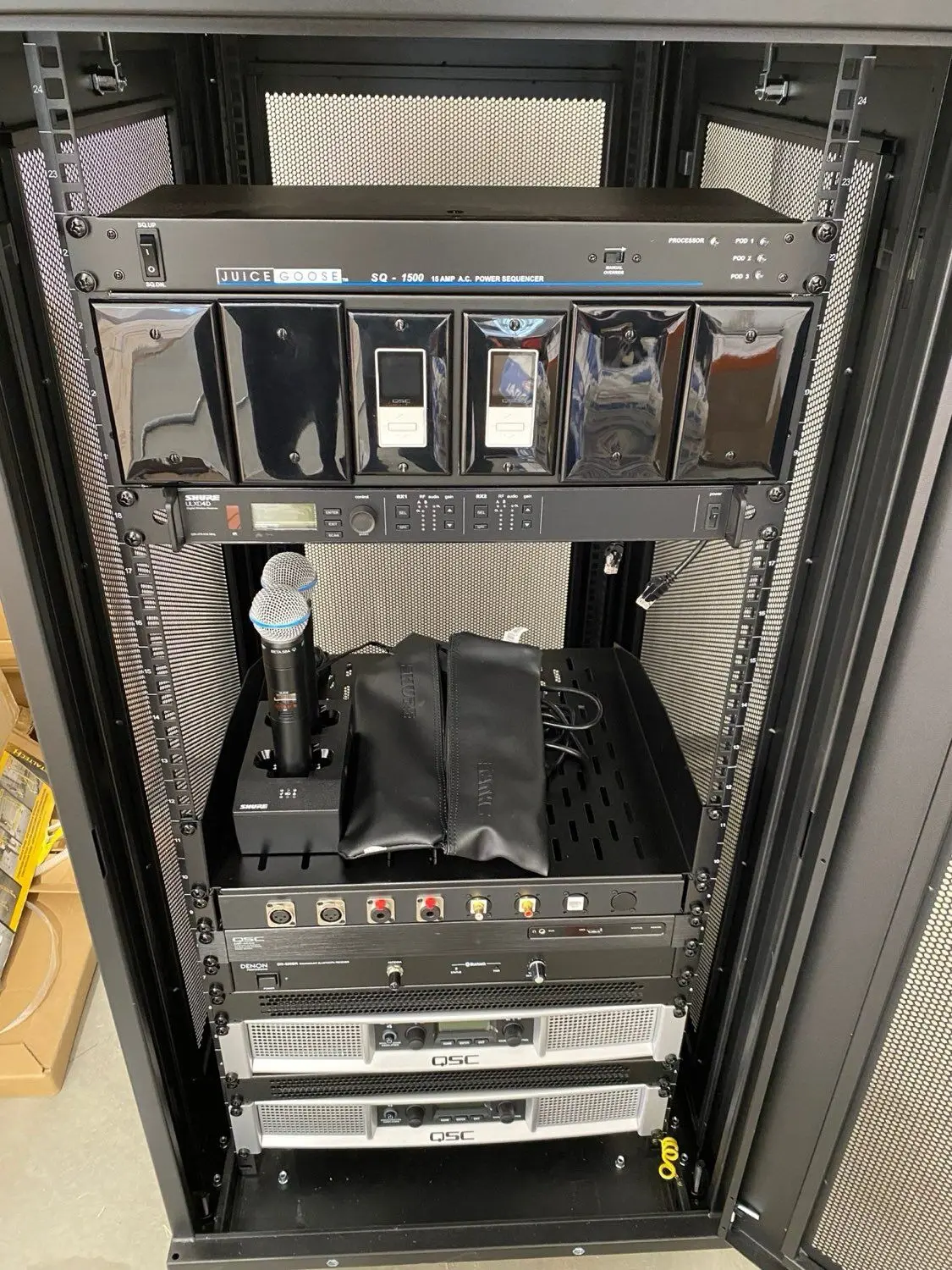 Professional AV equipment rack build