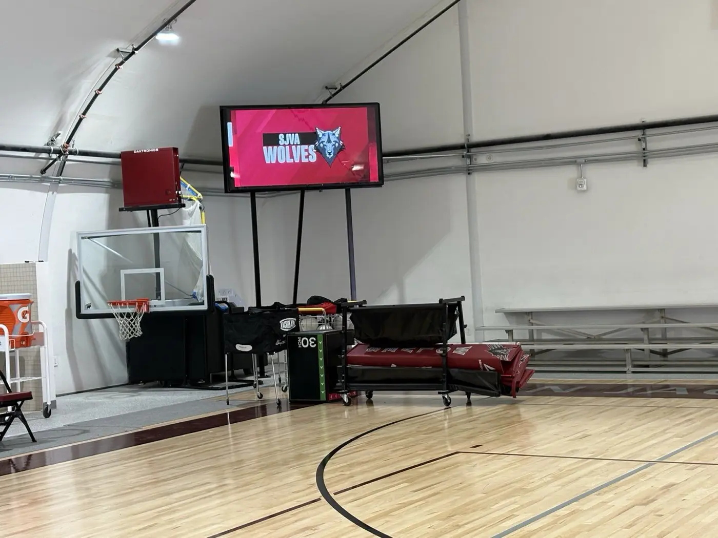 Gymnasium scoreboard and team display
