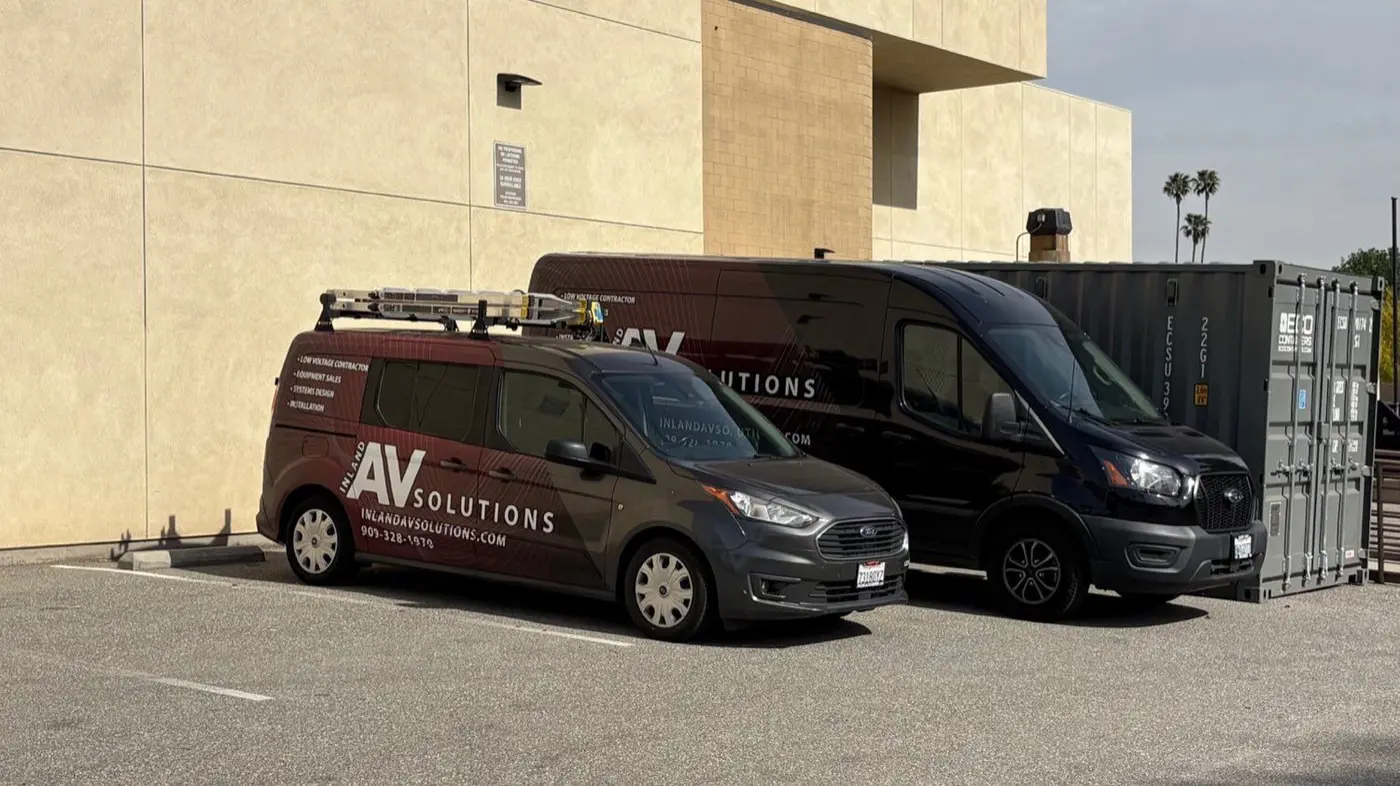 Inland AV Solutions branded service vans